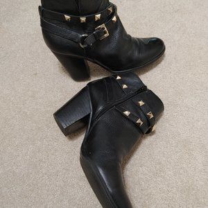 Guess Leather Ankle Boots, Size 8, Black